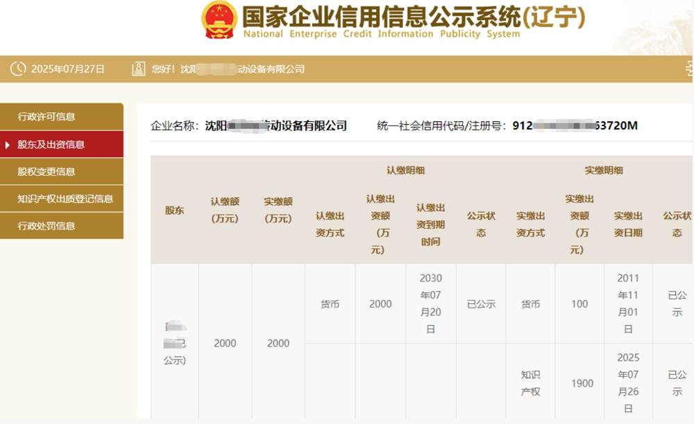 长沙某自动设备公司1900万知识产权实缴案例