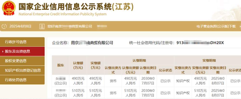 重庆某商贸公司1000万知识产权实缴案例